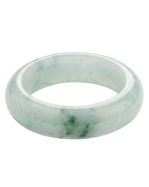 Koi Mottled green jade ring