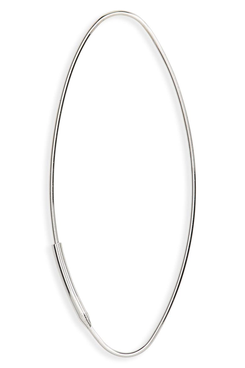Magic Small Oval Hoop Earrings, Alternate, color, WHITE GOLD