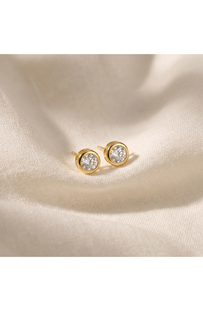 Bliss Diamond .50 - 1.75 Carat TW Diamond Bezel Stud Earrings in 14k Gold Lab Grown, Alternate, color, Yellow Gold - 1Ct