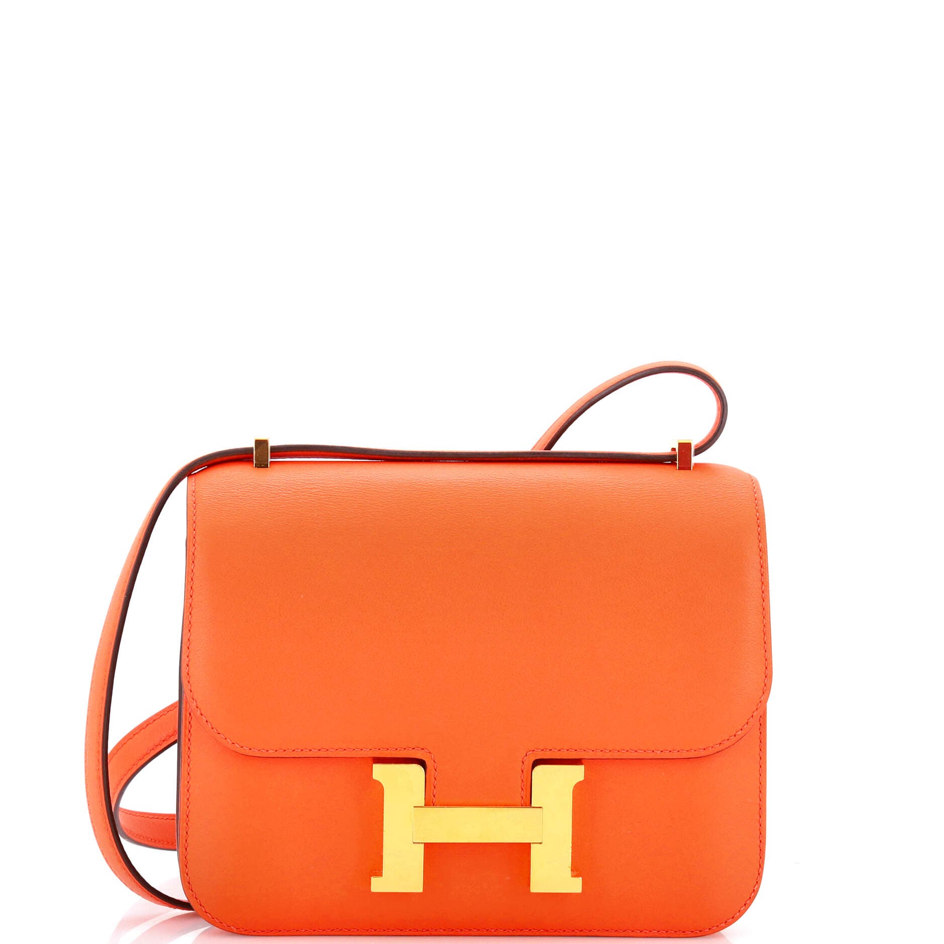 Pre-Owned Hermes Constance Bag Swift 18, Main, color, Orange Poppy