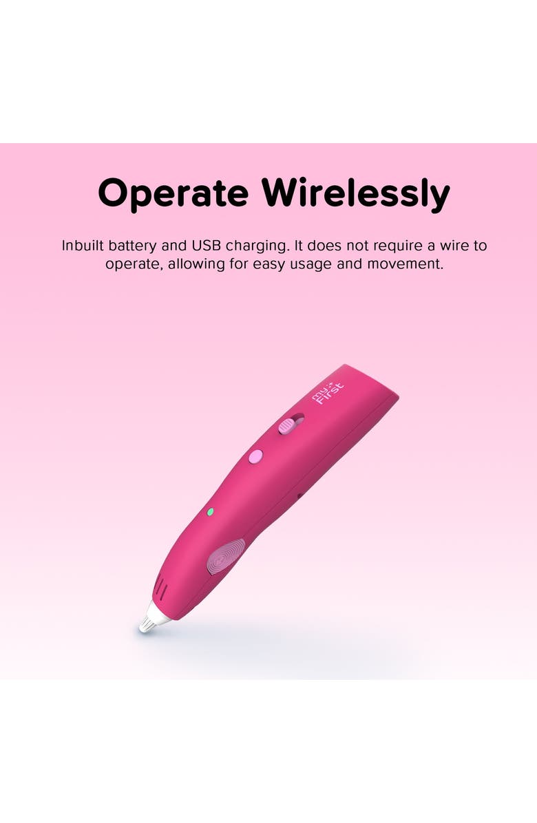 myFirst 3D Pen Make - 3D Pen for Kids with 6  PCL Filaments, Stencil Book, Alternate, color, Red