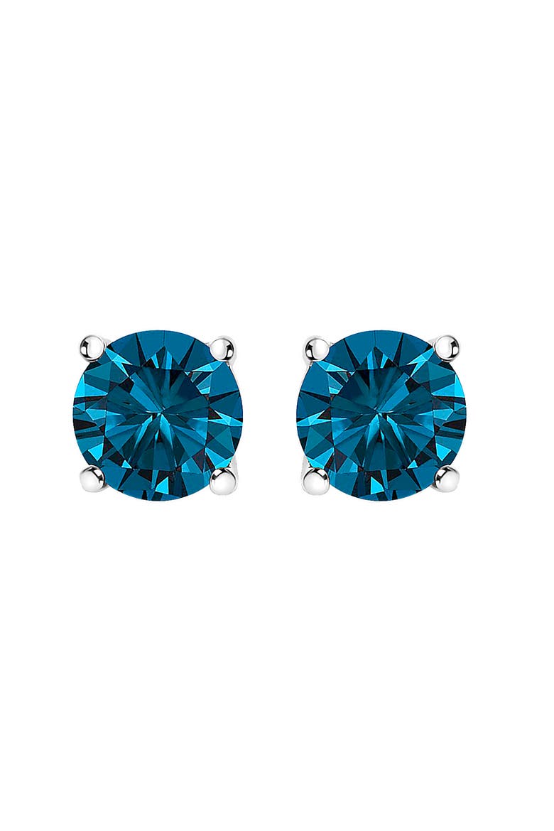 14K Gold 3.00 Cttw Blue Lab Grown Diamond Stud Earrings, Main, color, White