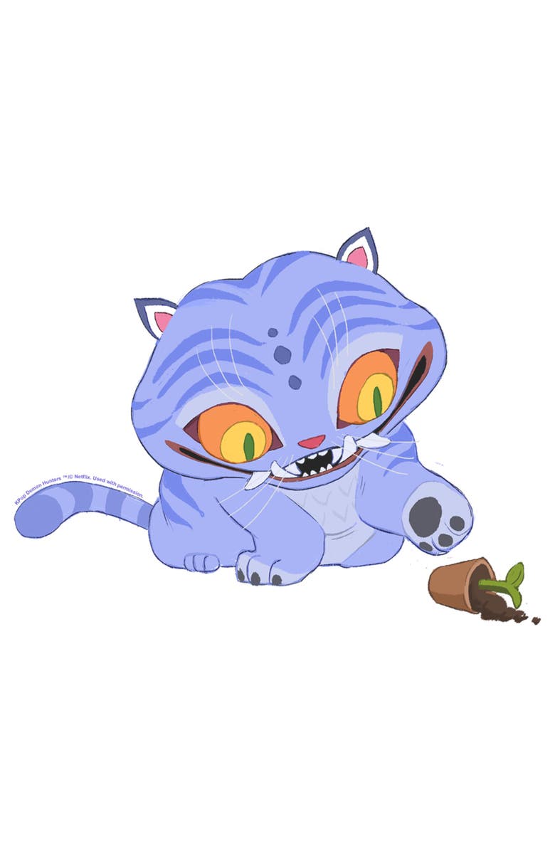 KPop Demon Hunters Men's KPop Demon Hunters Mischievous Derpy Sweatshirt, Alternate, color, White