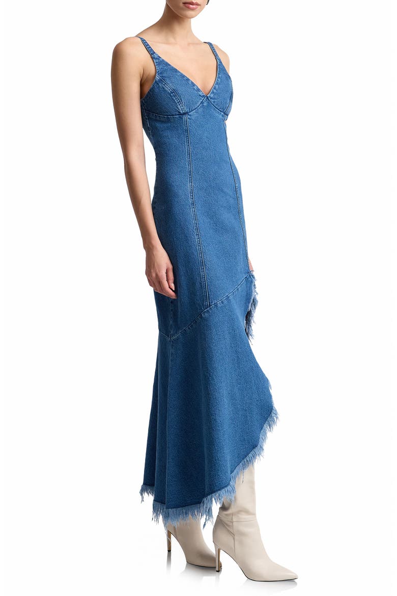 Frayed Hem Denim Maxi Dress, Alternate, color, MONARCH WASH