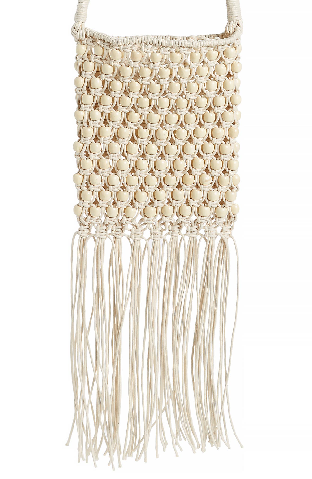 Mali + Lili Minka Beaded Macramé Crossbody Bag, Main, color, 