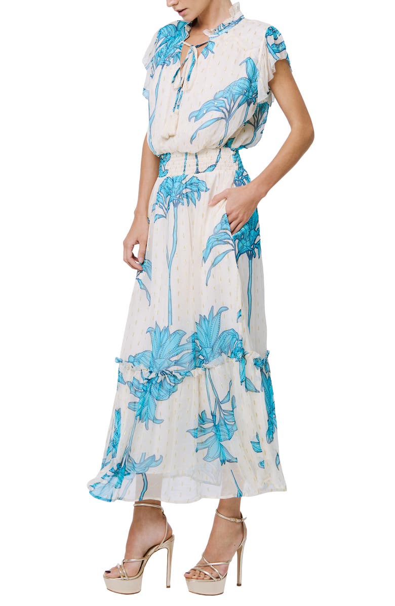 CIEBON Phoebe Clip Dot Midi Dress, Alternate, color, 