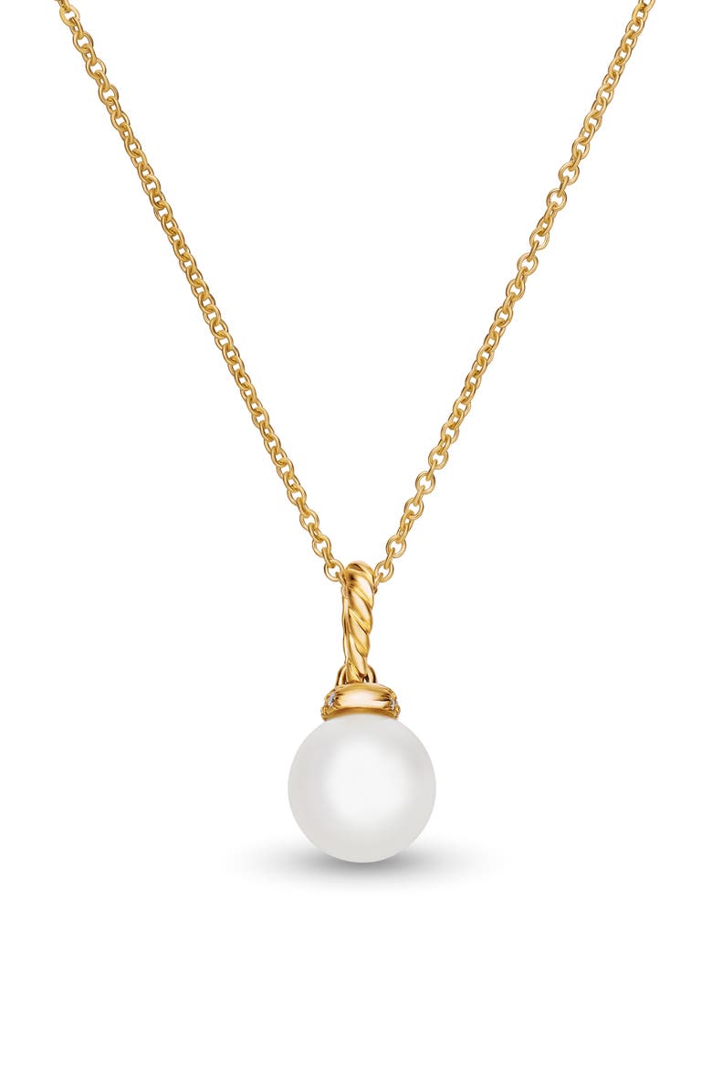 Solari Pendant Necklace with Pearls and Diamonds in 18K Gold, Alternate, color, PEARL
