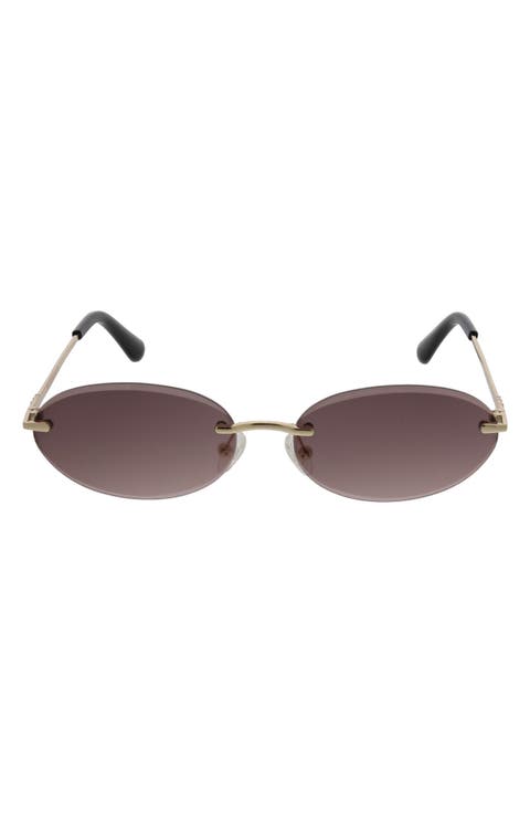 65mm Rimless Oval Sunglasses