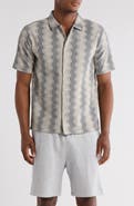 FLEECE FACTORY Zigzag Short Sleeve Button-Up Shirt