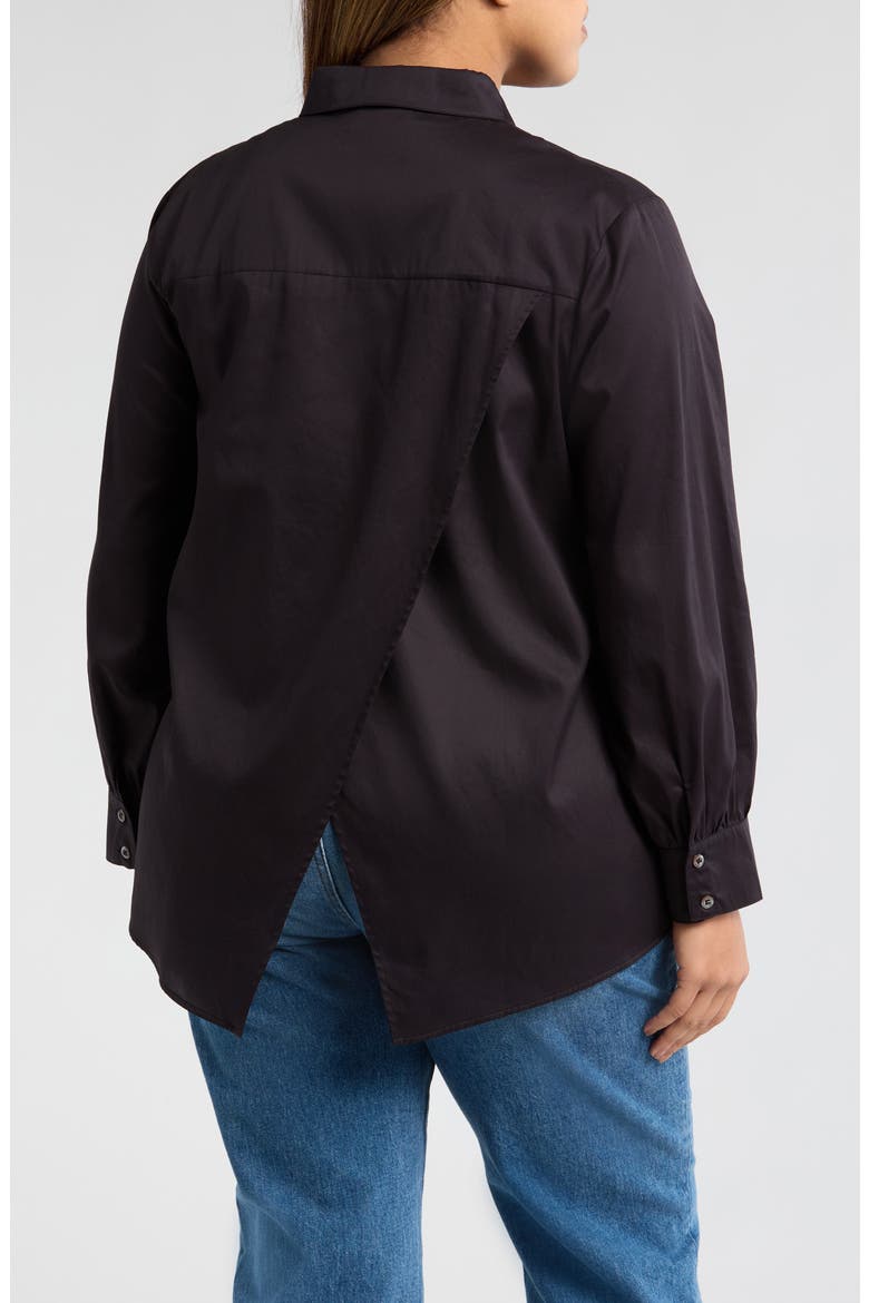 Franklin Cotton Button-Up Shirt, Alternate, color, BLACK