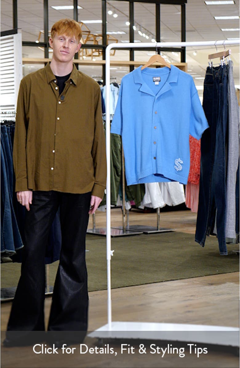 BB Rarity Camp Collar Short Sleeve Cotton Cardigan, sales video thumbnail