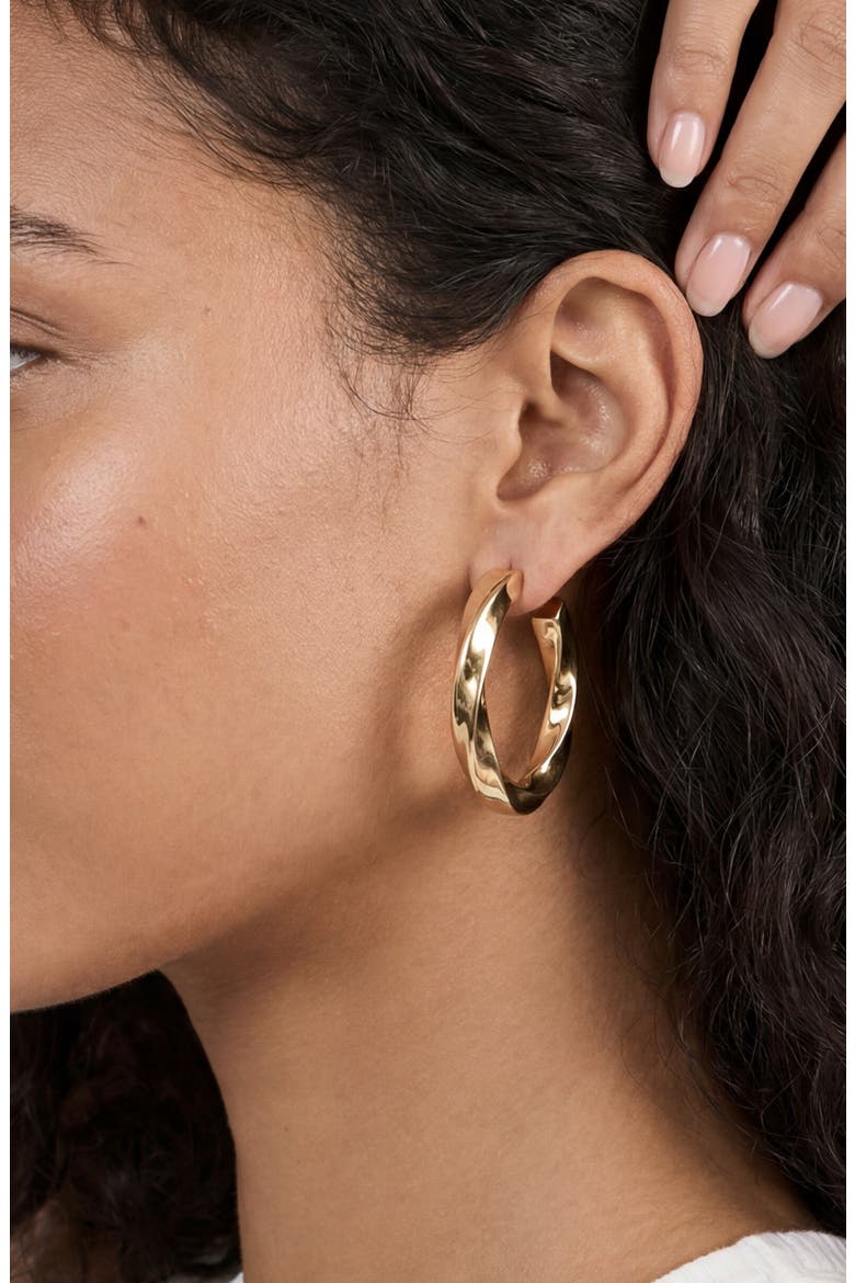 Twisted Tube Hoop Earrings, Alternate, color, GOLD