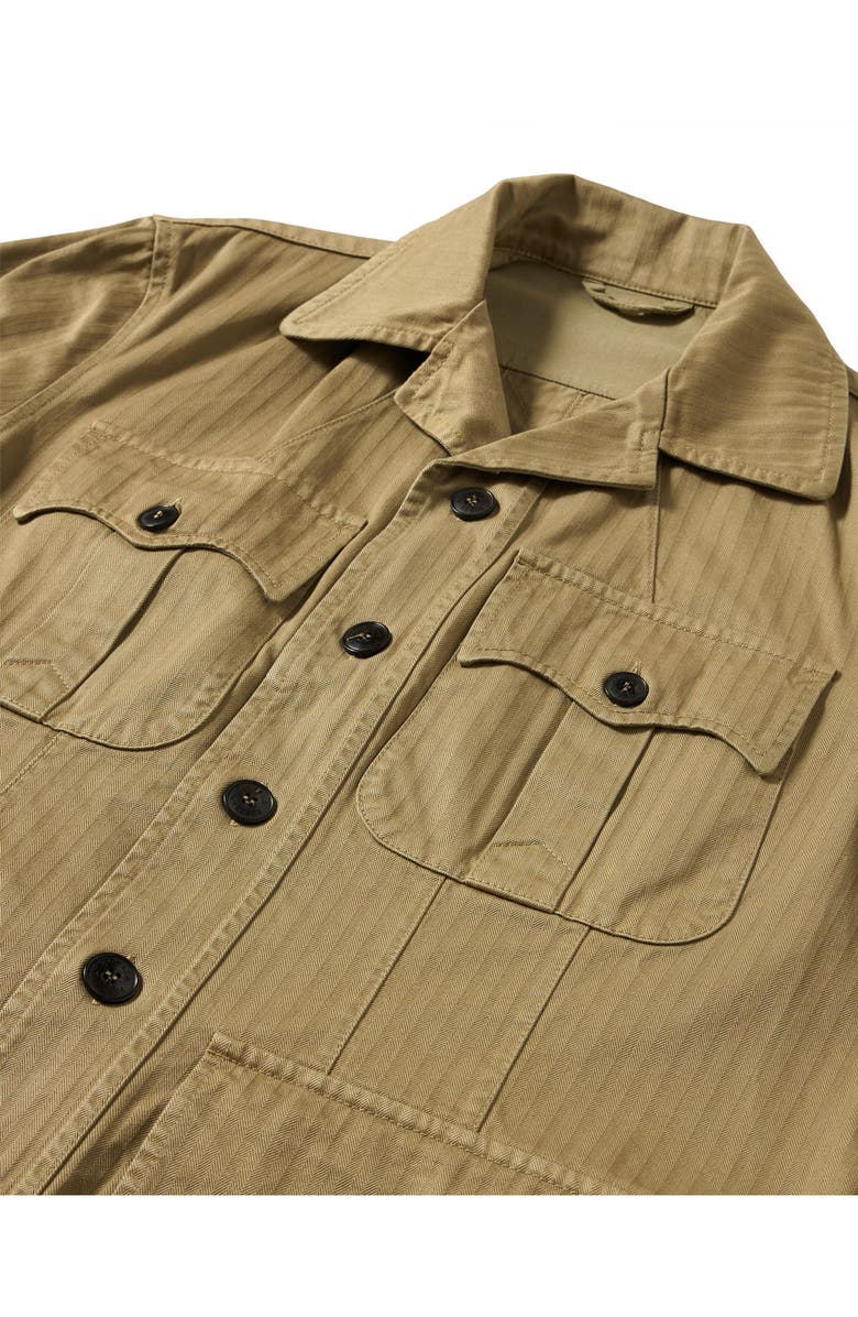Fortela Clint Herringbone Cotton Sahariana Jacket, Alternate, color, Olive