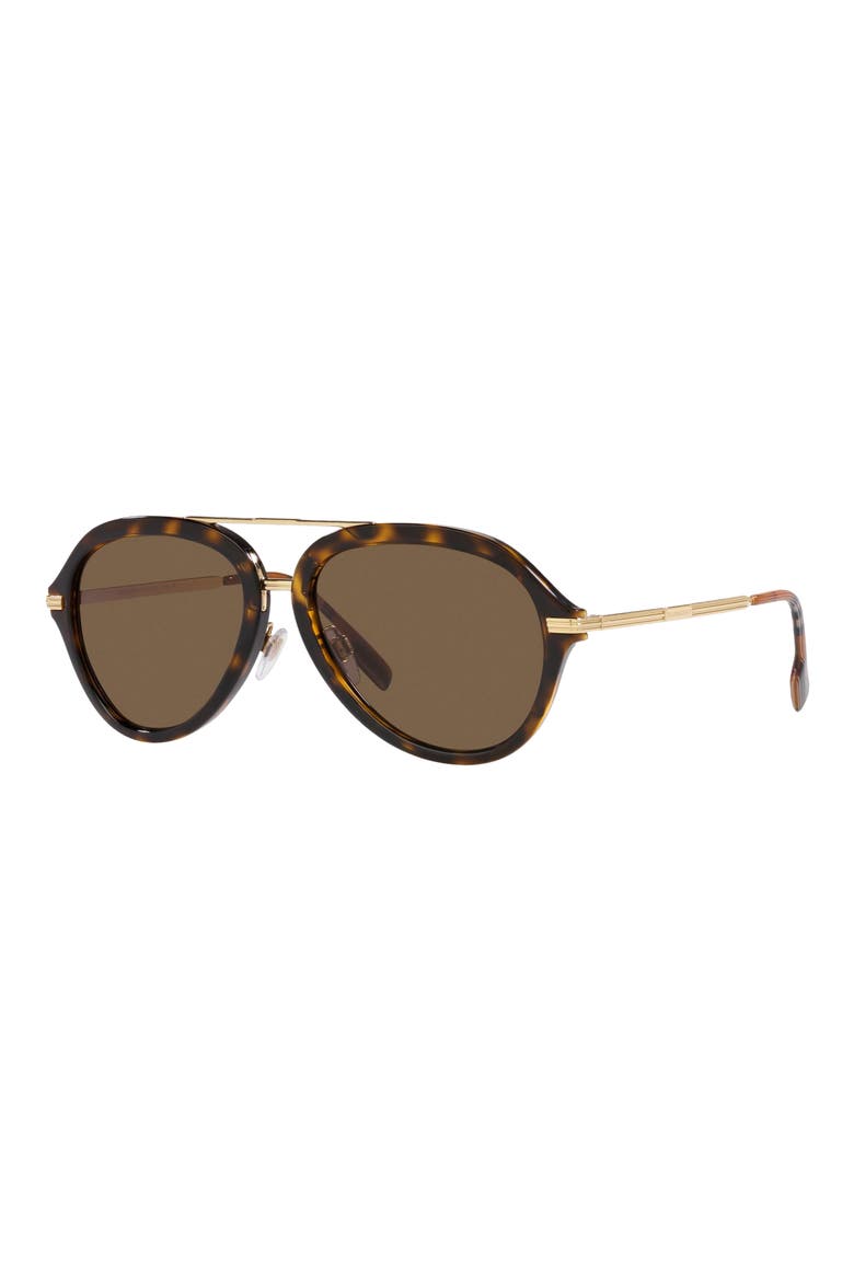 58mm Aviator Sunglasses, Alternate, color, DARK HAVANA