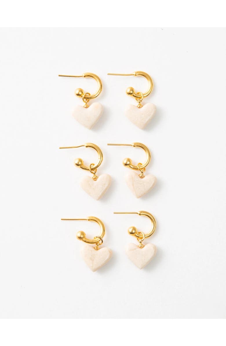 Noonday Convertible Heart Huggies, Alternate, color, Gold