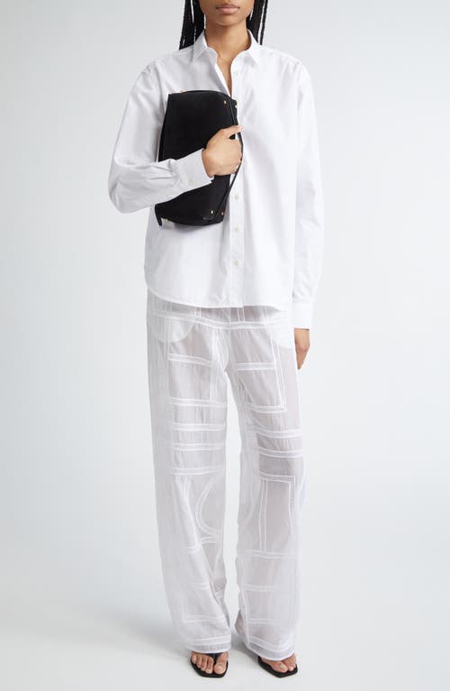 Totême Cotton-silk Monogram Trousers In White