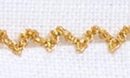 Tina Chen Designs Picot Edge Set Of 4 Linen Cocktail Napkins In Gold