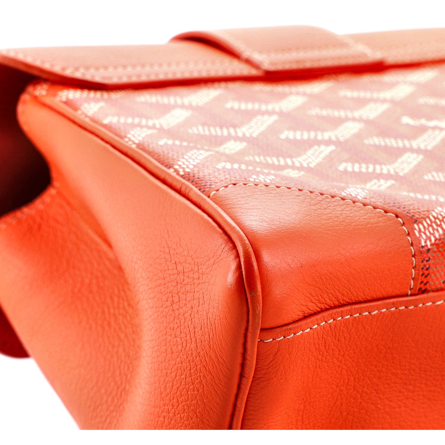 Pre-Owned Goyard Saigon Top Handle Bag Coated Canvas with Leather Mini, Alternate, color, Orange