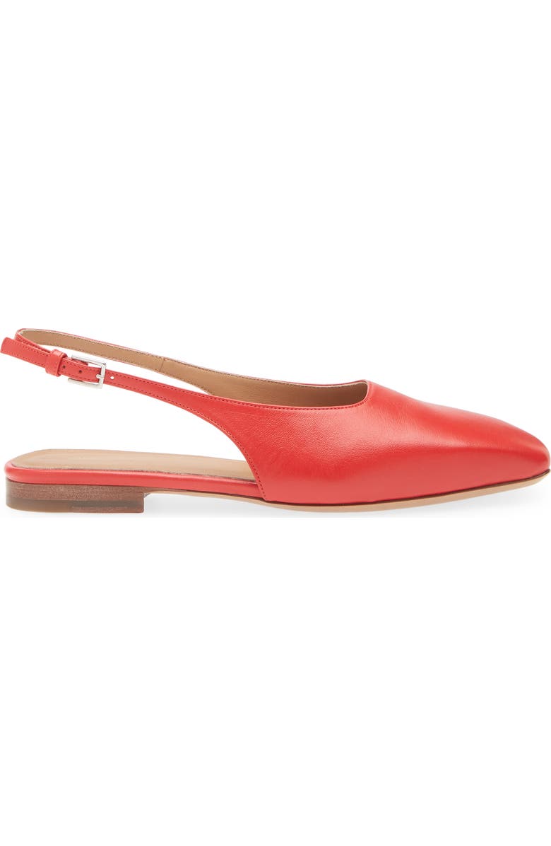 Mansur Gavriel Square Toe Slingback Flat, Alternate, color, Flamma