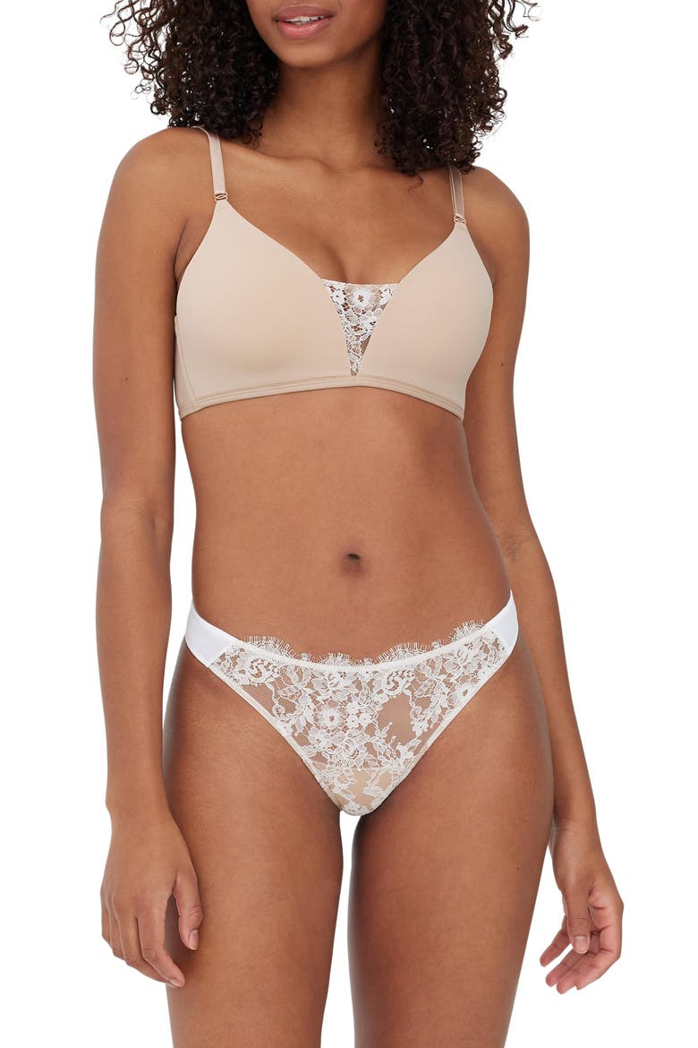 Entice Wireless Push-up Bra, Alternate, color, Nylon/White