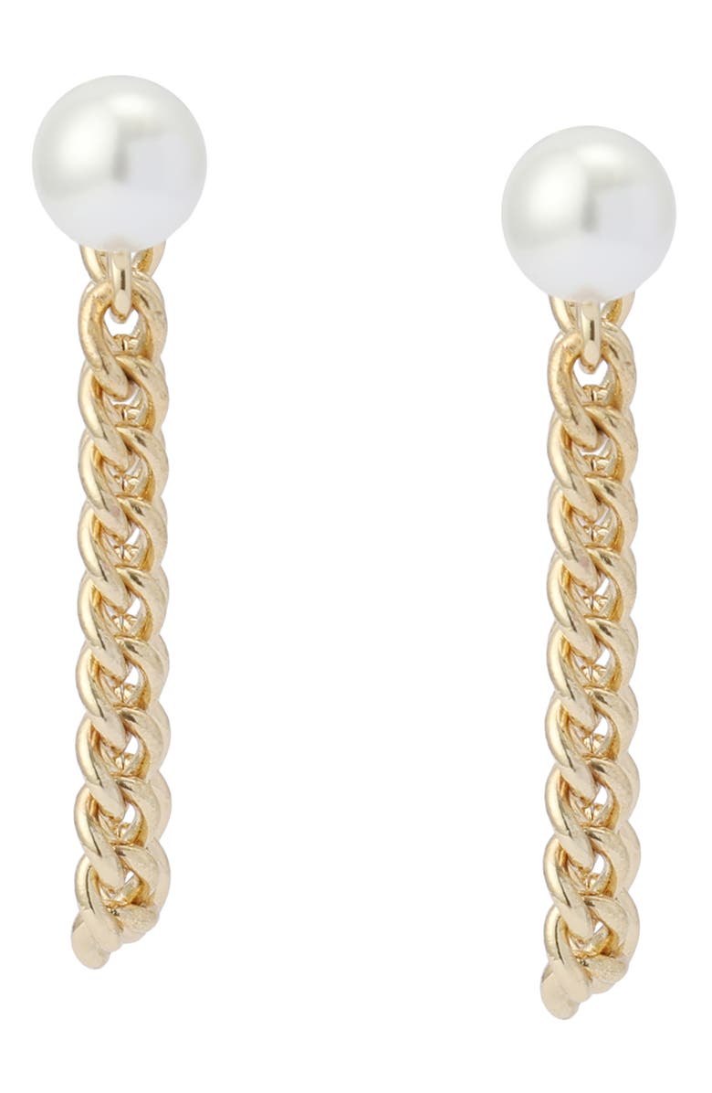 AllSaints Faux Pearl Chain Drop Earrings, Main, color, 