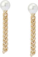 AllSaints Faux Pearl Chain Drop Earrings