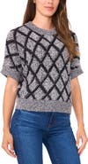 Halogen® Short Sleeve Diamond Stitch Sweater