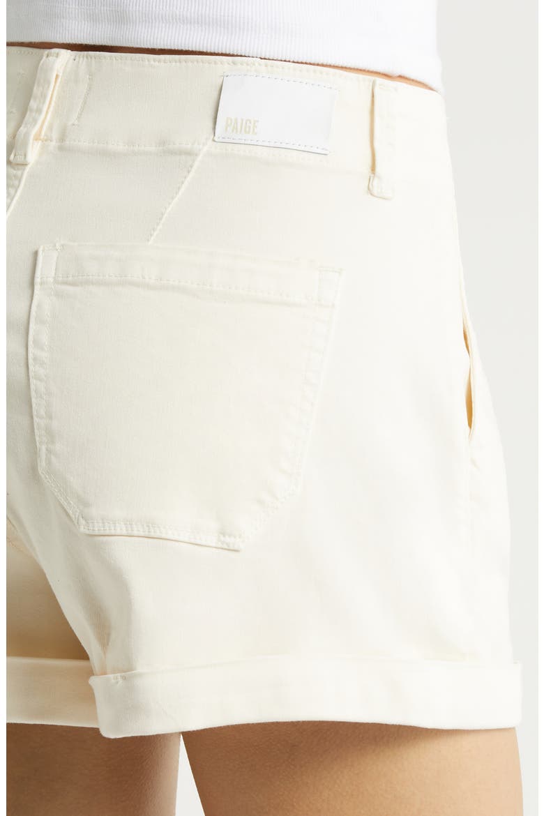 Brooklyn High Waist Cuff Cotton Blend Shorts, Alternate, color, QRTZSAND