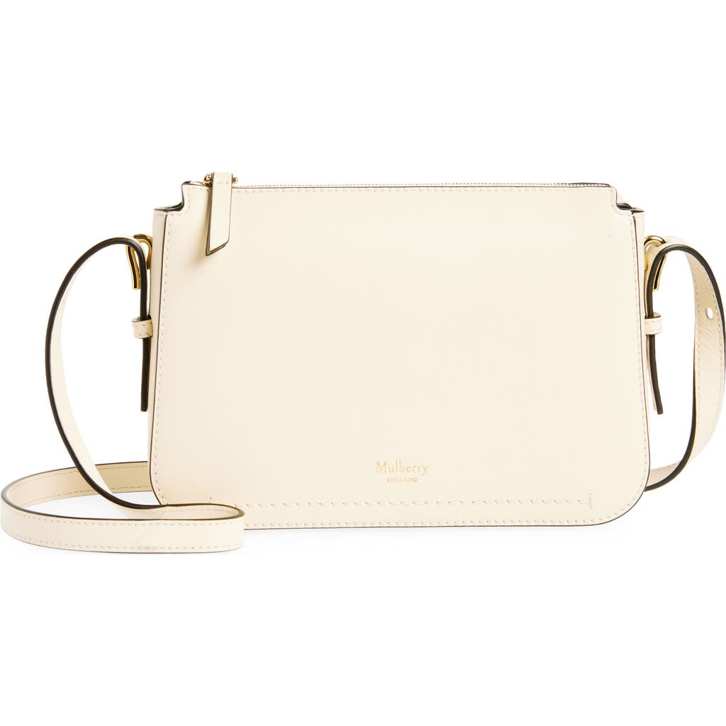Mulberry Clovelly Leather Crossbody Bag In Eggshell