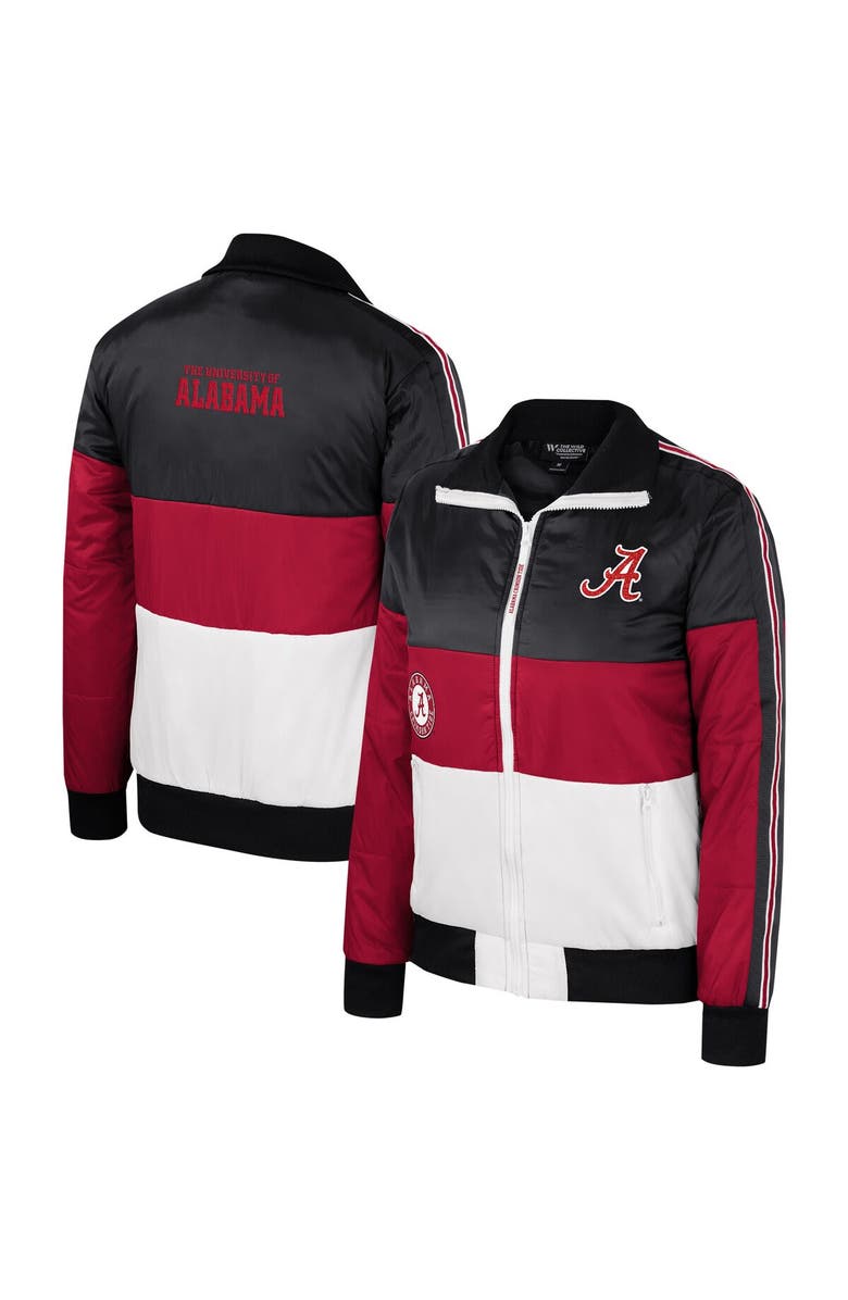 THE WILD COLLECTIVE Women's The Wild Collective Crimson Alabama Crimson Tide Color-Block Puffer Full-Zip Jacket, Alternate, color, Crimson