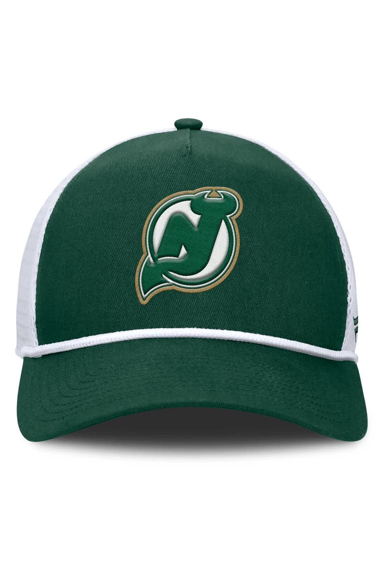 Men's Fanatics Green/White New Jersey Devils Bermuda A-Frame Adjustable Hat, Alternate, color, Green