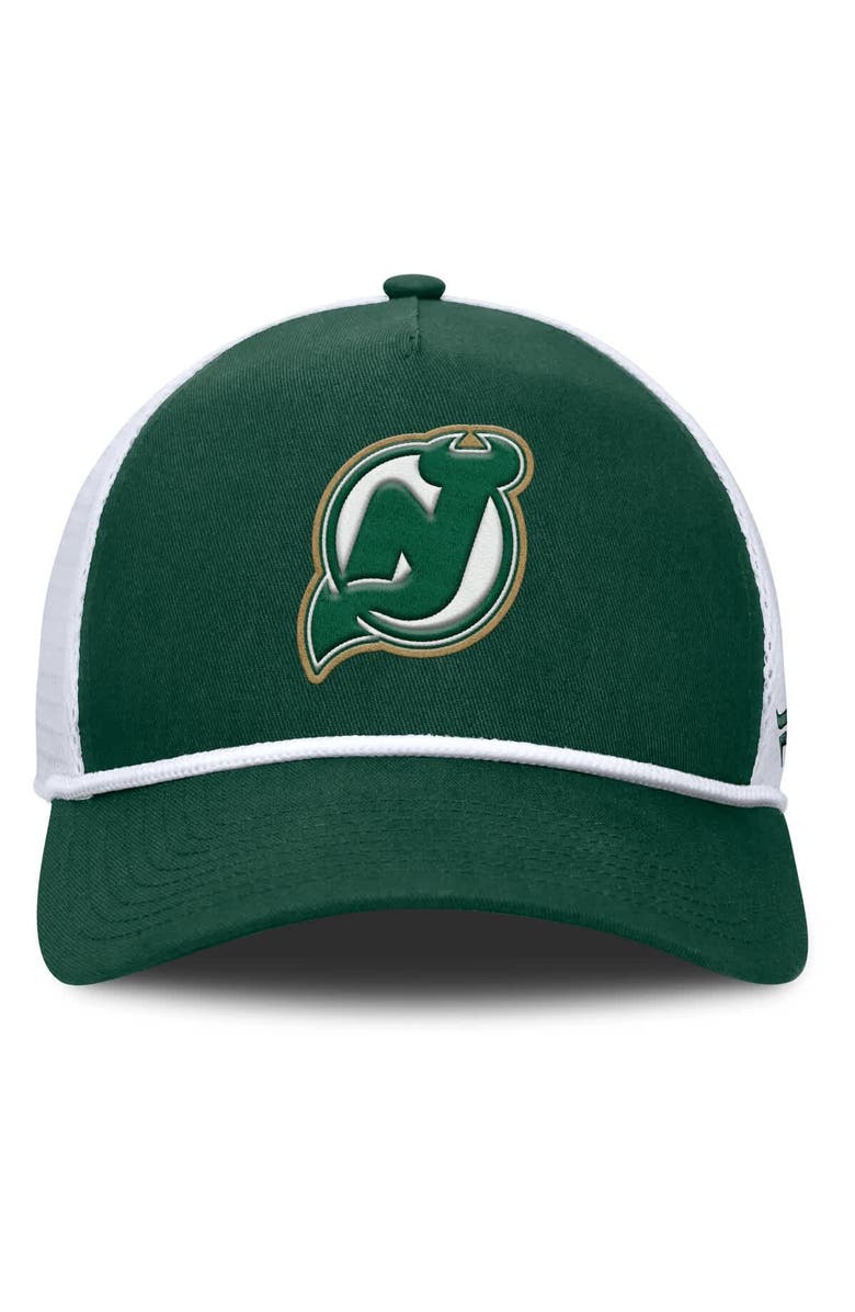 FANATICS Men's Fanatics Green/White New Jersey Devils Bermuda A-Frame Adjustable Hat, Alternate, color, Green