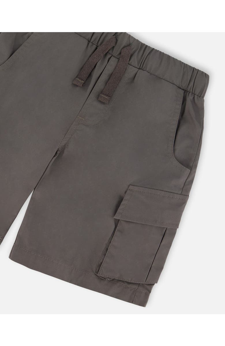 Deux par Deux Boy's Parachute Cargo Pocket Shorts Dark Gray, Alternate, color, 