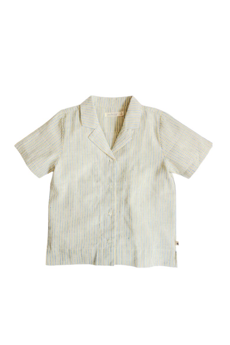 Kids' Cotton & Linen Blend Dylan Camp Shirt, Main, color, Olive