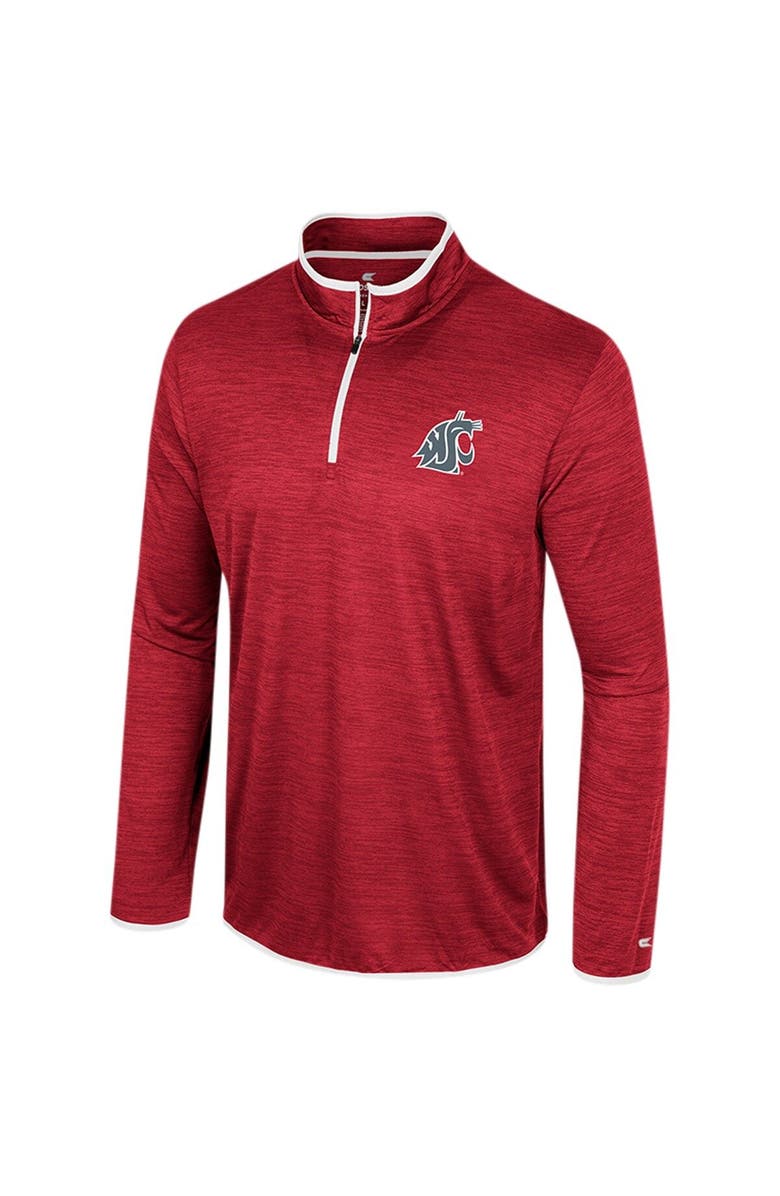 COLOSSEUM Men's Colosseum Red Washington State Cougars Wright Quarter-Zip Windshirt, Alternate, color, 