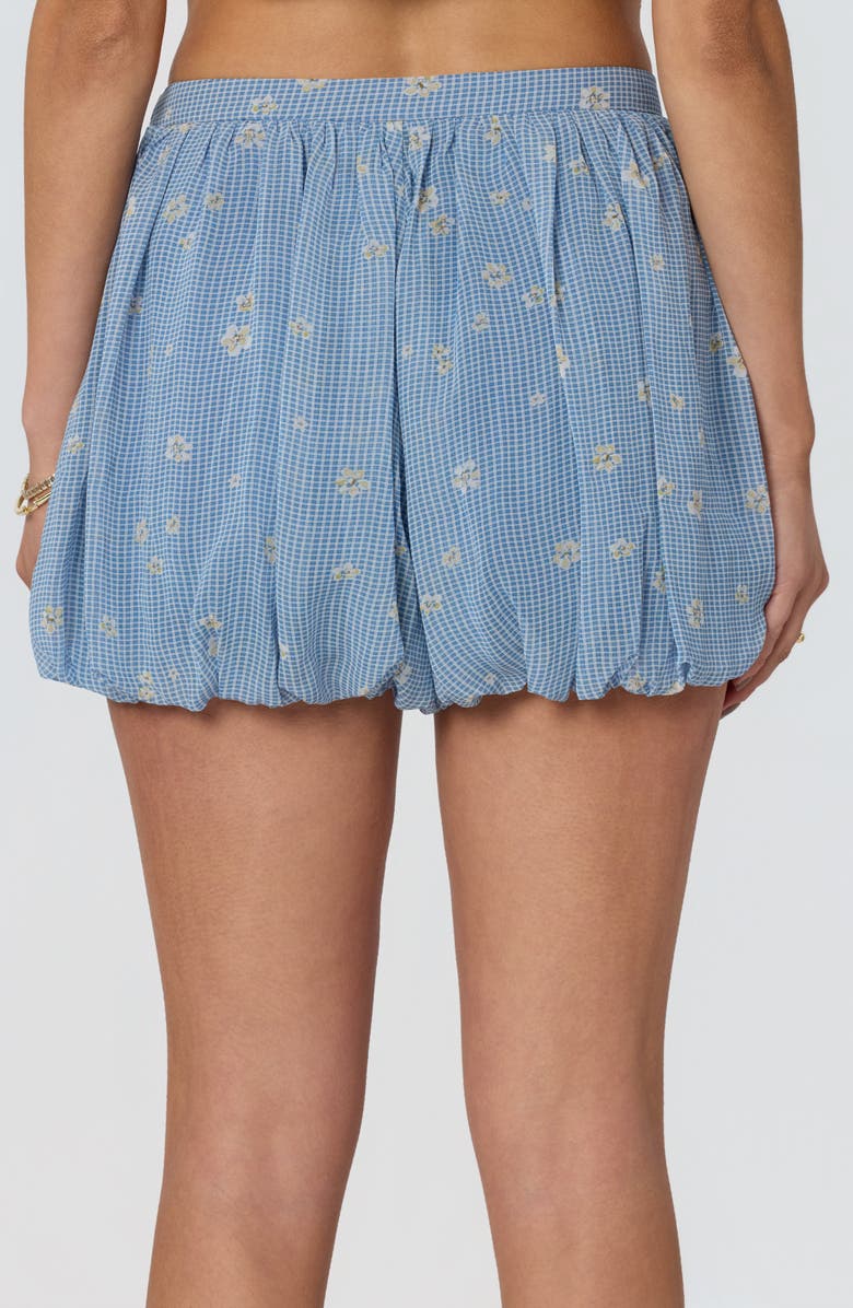 ASTR the Label Kailey Pleated Bubble Shorts, Alternate, color, Navy Floral Gingham