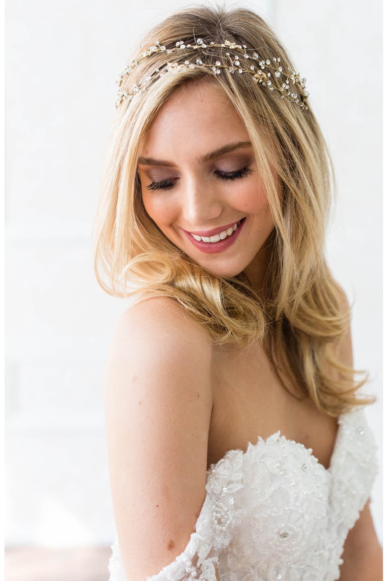 Gia Double Banded Halo Headpiece, Alternate, color, ROSE GOLD