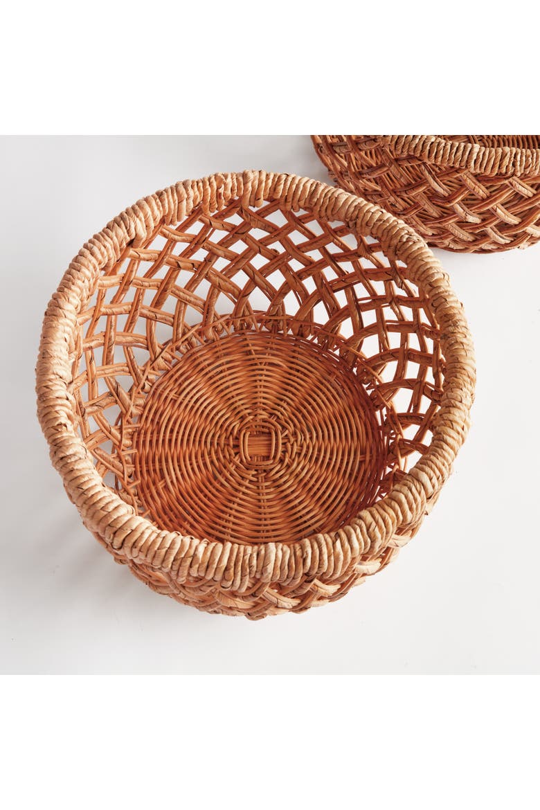 Emlyn Rattan Decorative Baskets Set of 2 Without Handles, Alternate, color, Beige