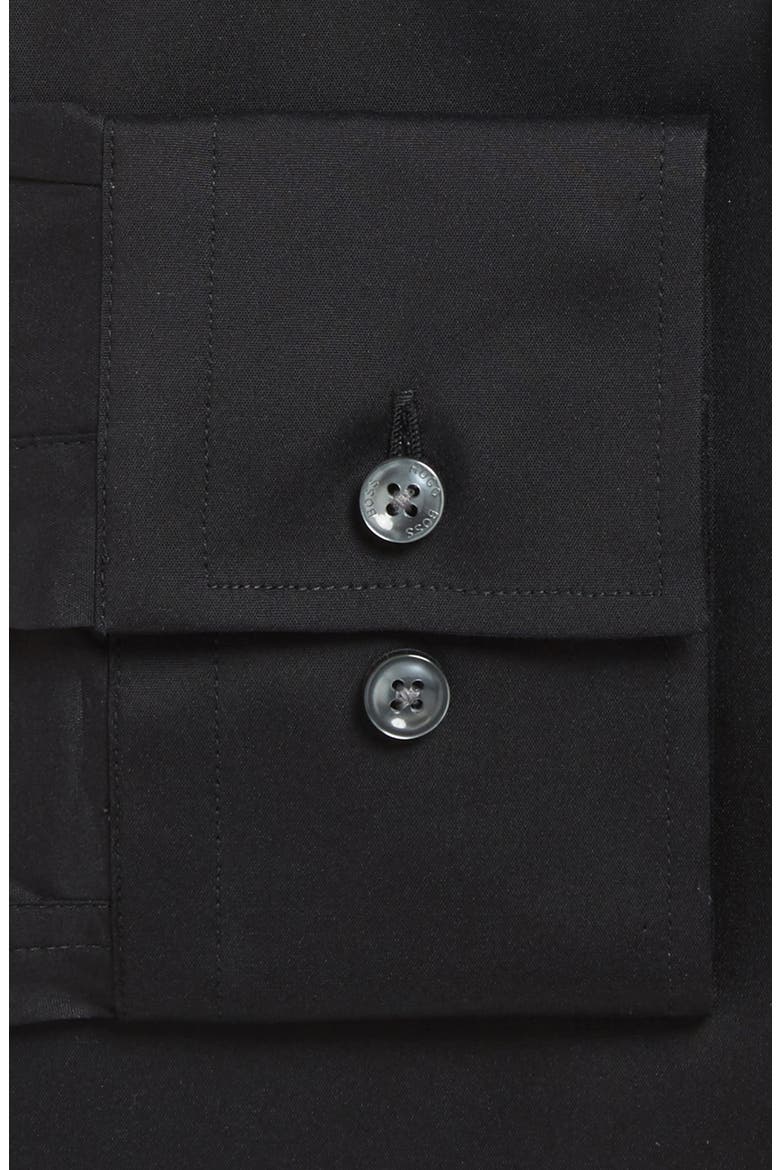 Jason Slim Fit Solid Cotton Blend Dress Shirt, Alternate, color, BLACK