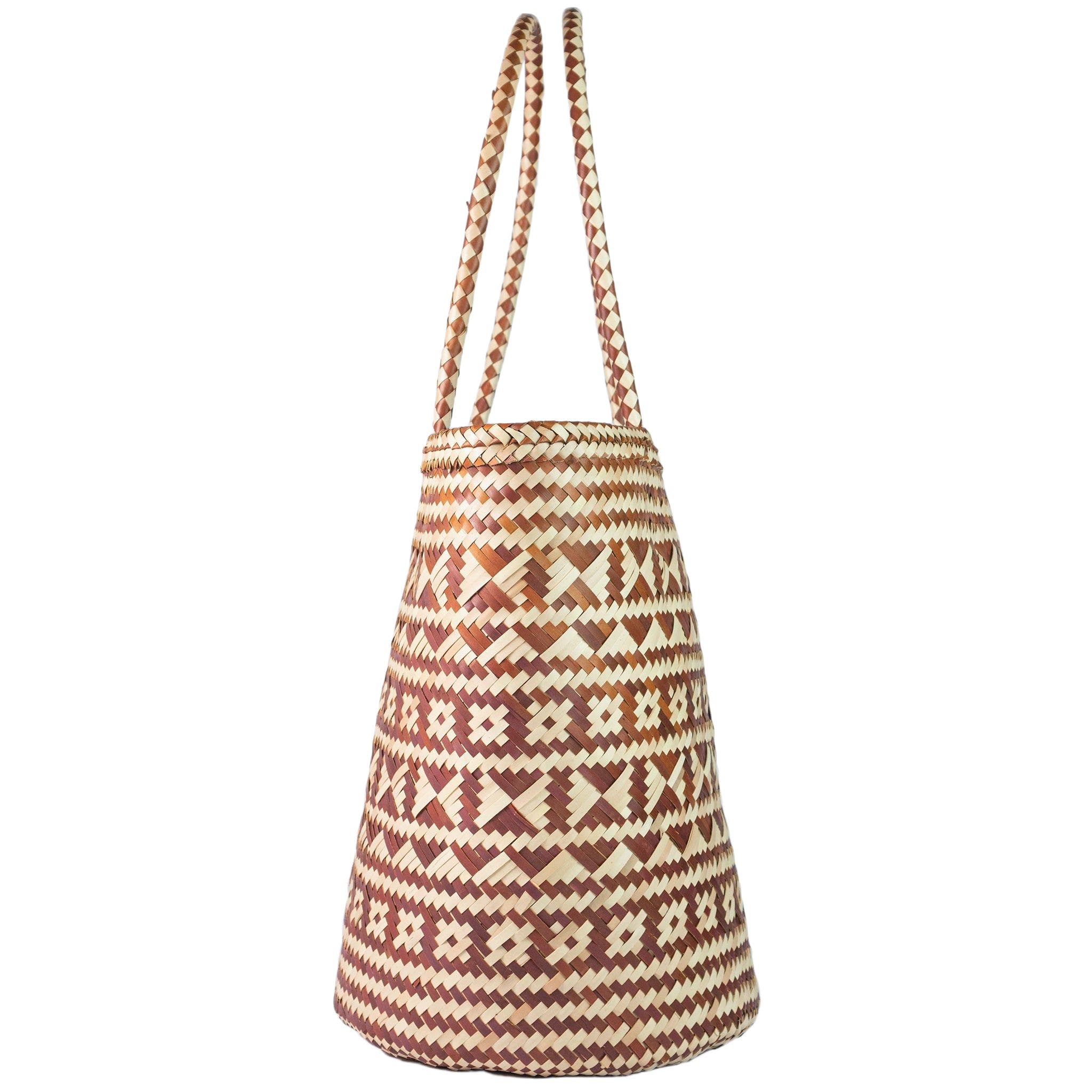 The Artisan & Company Palm Leaf Shopper Market Tote, Alternate, color, Natural/Rust