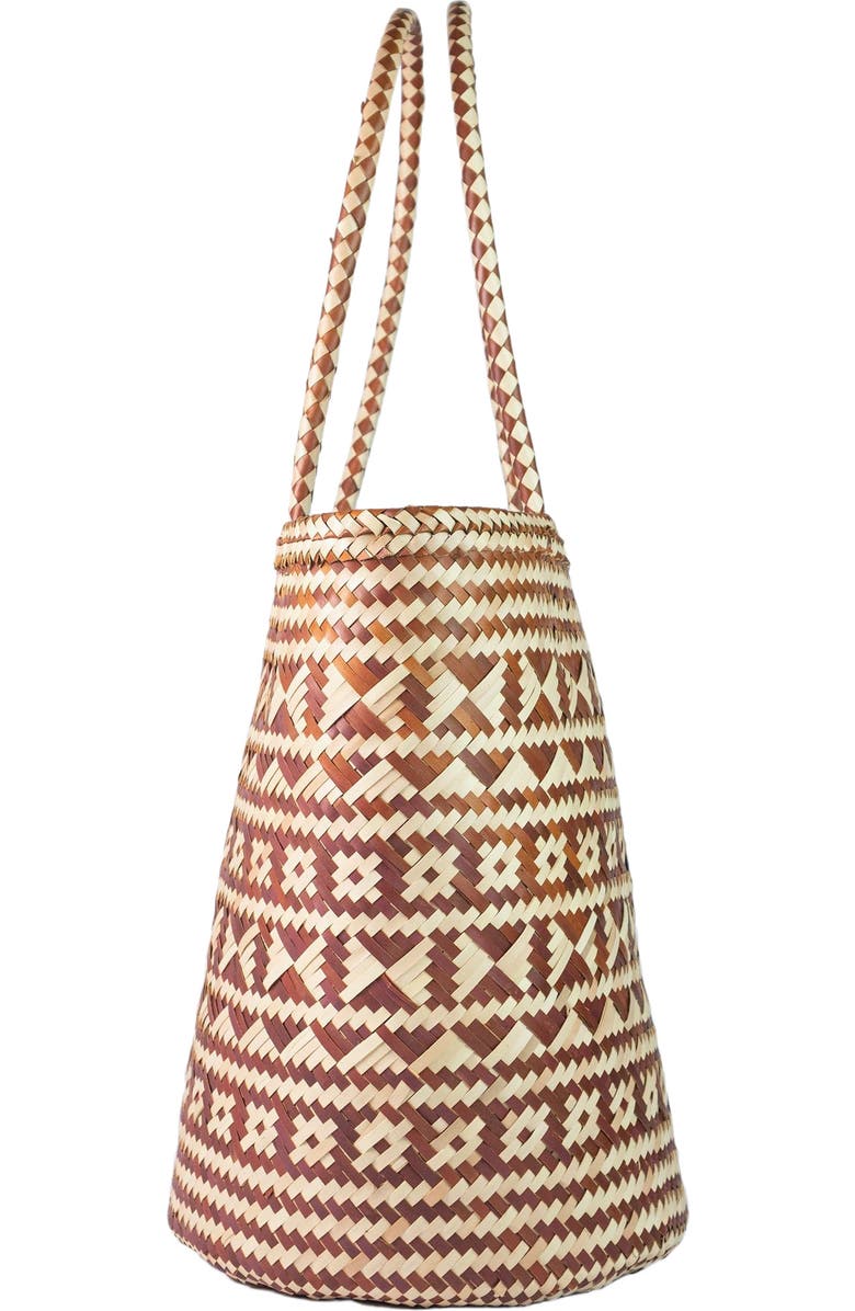 The Artisan & Company Palm Leaf Shopper Market Tote, Alternate, color, Natural/Rust