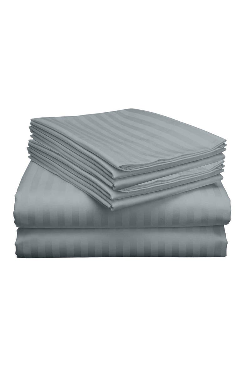 Dobby Stripe Sheet Set, Main, color, GRAY