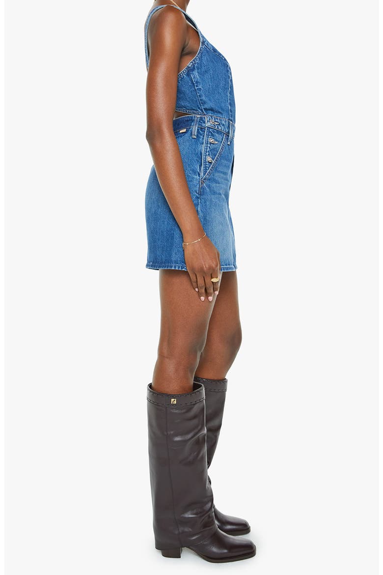 mother the over it denim mini dress MOTHER The Over It Denim Mini Dress