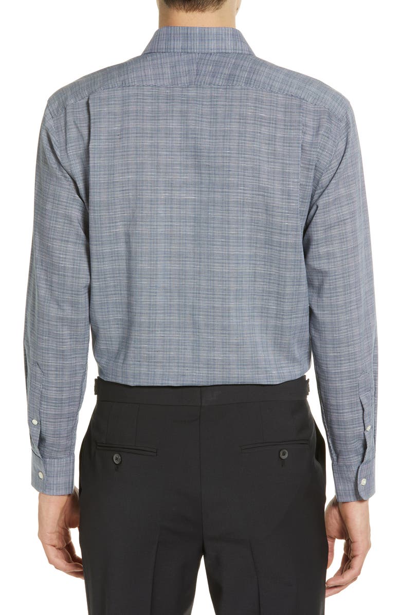 Nordstrom Men's Trim Fit Non-Iron Grid Dress Shirt, Alternate, color, 