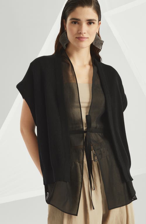 Brunello Cucinelli Layered Cardigan With Monili In Black