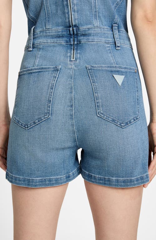 GUESS GUESS SUNNI SLEEVELESS STRETCH DENIM ROMPER 
