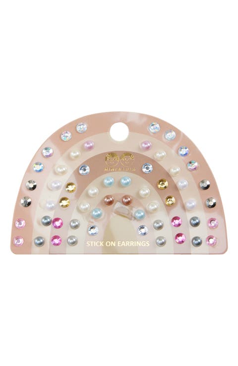 Kids' Set of 30 Stick-On Earrings