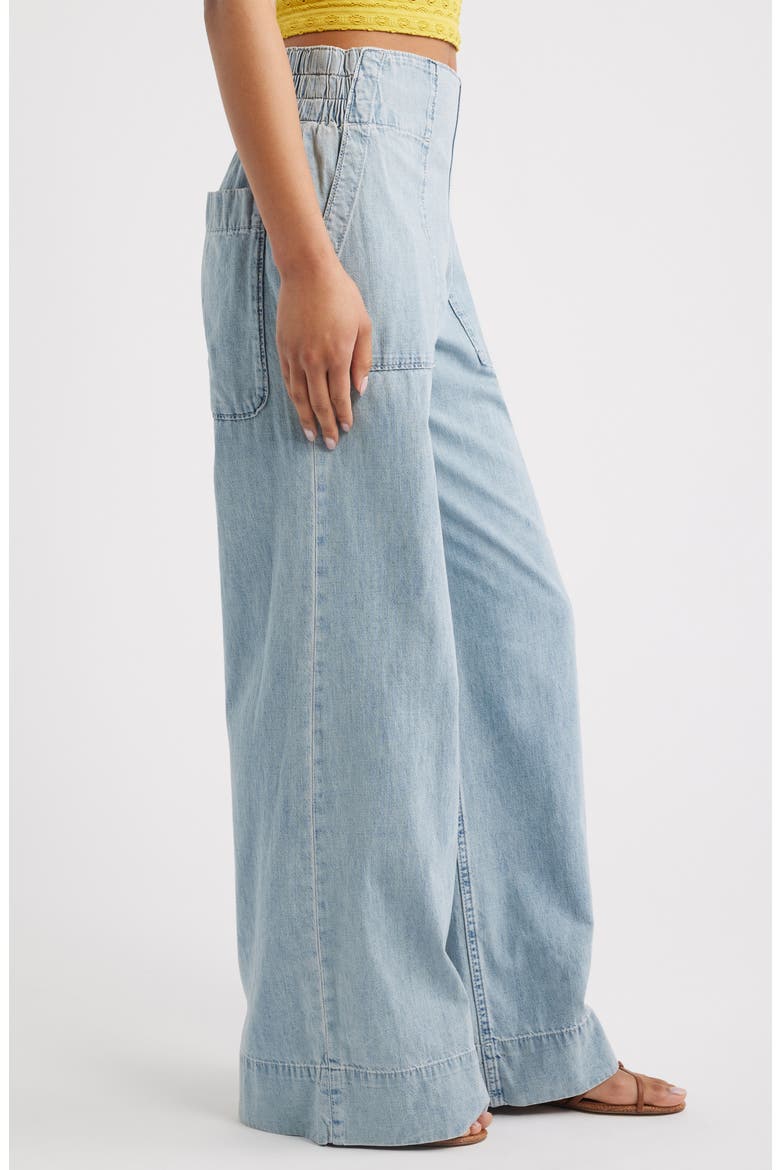 Breezy Pull-On Wide Leg Jeans, Alternate, color, DUSK