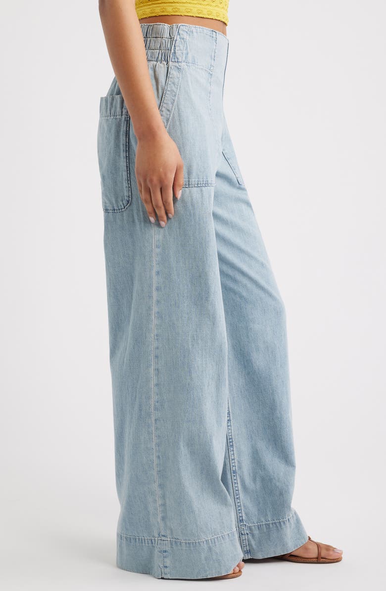 Free People Breezy Pull-On Wide Leg Jeans, Alternate, color, Dusk