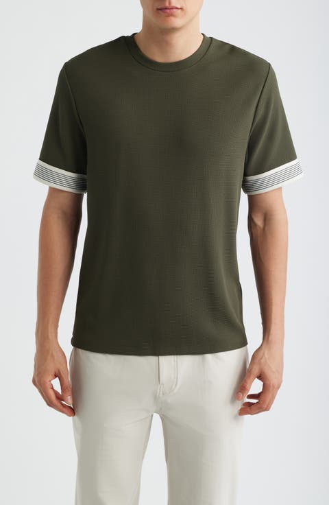 Aries Textured Contrast Cuff T-Shirt